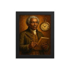 Benjamin Banneker framed print on a plain backdrop in size 8"x10".