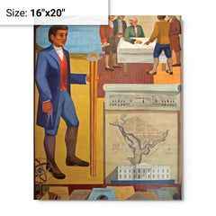 Benjamin Banneker metal print on a plain backdrop in size 16"x20".