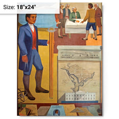 Benjamin Banneker metal print on a plain backdrop in size 18"x24".