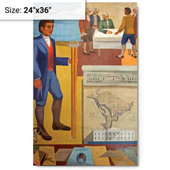 Benjamin Banneker metal print on a plain backdrop in size 24"x36".