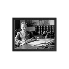 Benjamin Ferencz, Chief Prosecutor of the Subsequent Nuremberg Trials, 1947 framed print on a plain backdrop in size 12"x16".