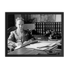 Benjamin Ferencz, Chief Prosecutor of the Subsequent Nuremberg Trials, 1947 framed print on a plain backdrop in size 18"x24".