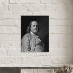 Benjamin Franklin (Black and White) metal print mockup