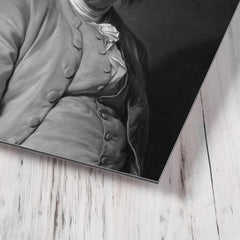 Benjamin Franklin (Black and White) metal print mockup