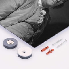 Benjamin Franklin (Black and White) metal print mockup