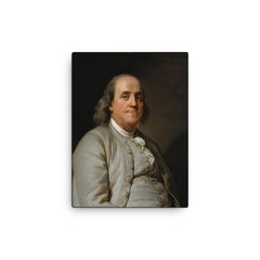 Benjamin Franklin canvas print on a plain backdrop in size 12"x16".
