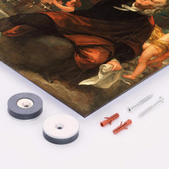 Benjamin Franklin Drawing Electricity from the Sky by Benjamin West metal print mockup
