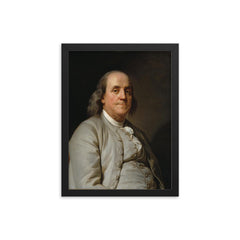 Benjamin Franklin framed print on a plain backdrop in size 12"x16".