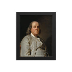 Benjamin Franklin framed print on a plain backdrop in size 8"x10".