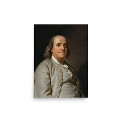 Benjamin Franklin poster on a plain backdrop in size 12"x16".