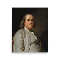 Benjamin Franklin poster on a plain backdrop in size 16"x20".