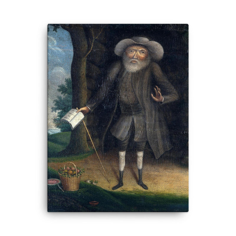 Benjamin Lay canvas print on a plain backdrop in size 18