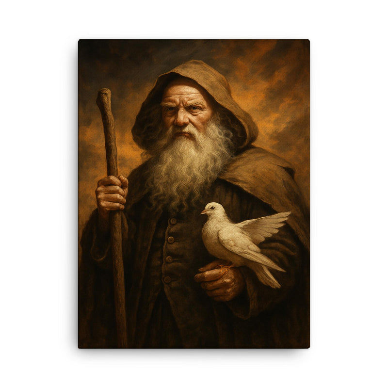 Benjamin Lay canvas print on a plain backdrop in size 18
