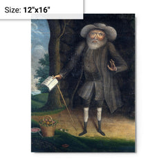 Benjamin Lay metal print on a plain backdrop in size 12"x16".