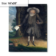 Benjamin Lay metal print on a plain backdrop in size 16"x20".