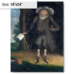 Benjamin Lay metal print on a plain backdrop in size 18"x24".