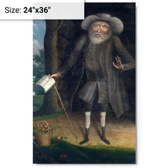 Benjamin Lay metal print on a plain backdrop in size 24"x36".