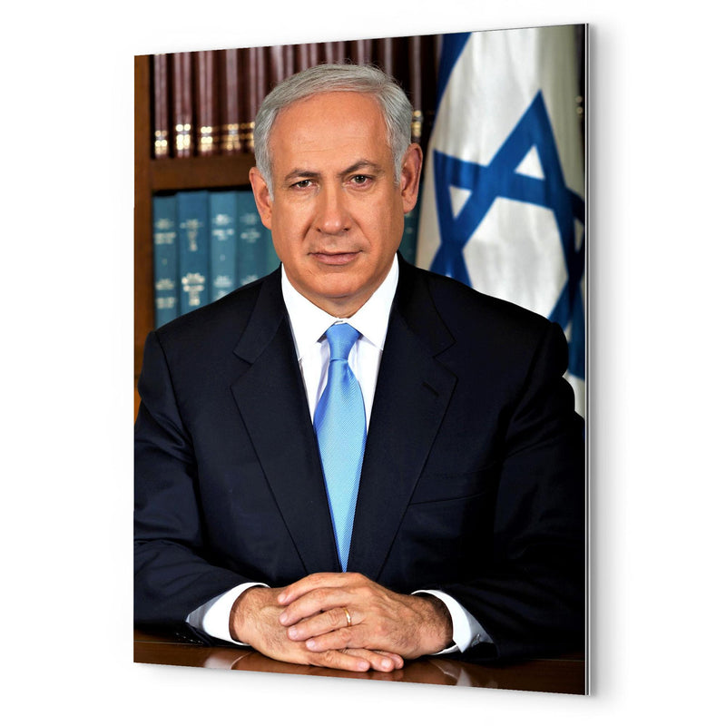 Benjamin Netanyahu metal print mockup