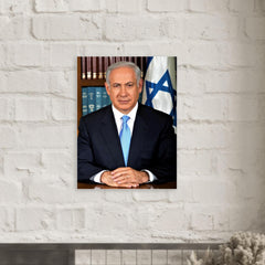 Benjamin Netanyahu metal print mockup