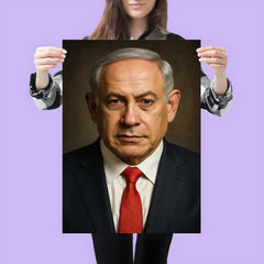 Benjamin Netanyahu portrait poster 3