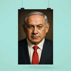 Benjamin Netanyahu portrait poster 6