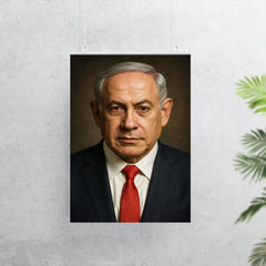 Benjamin Netanyahu portrait poster 7