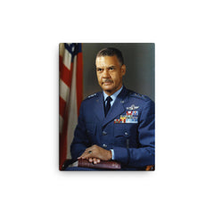 Benjamin O Davis Jr canvas print on a plain backdrop in size 12"x16".