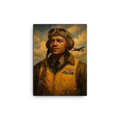 Benjamin O Davis Jr canvas print on a plain backdrop in size 12"x16".