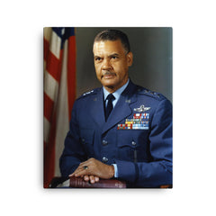 Benjamin O Davis Jr canvas print on a plain backdrop in size 16"x20".