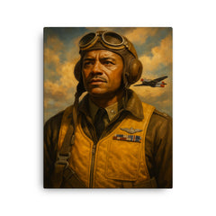 Benjamin O Davis Jr canvas print on a plain backdrop in size 16"x20".