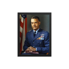 Benjamin O Davis Jr framed print on a plain backdrop in size 12"x16".