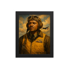 Benjamin O Davis Jr framed print on a plain backdrop in size 8"x10".