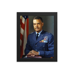 Benjamin O Davis Jr framed print on a plain backdrop in size 8"x10".