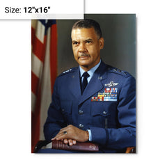 Benjamin O Davis Jr metal print on a plain backdrop in size 12"x16".