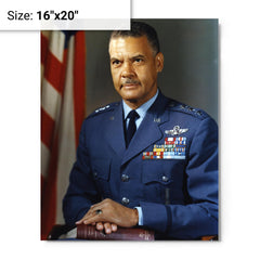 Benjamin O Davis Jr metal print on a plain backdrop in size 16"x20".