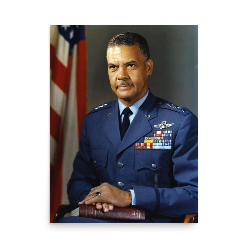 Benjamin O Davis Jr poster on a plain backdrop in size 18