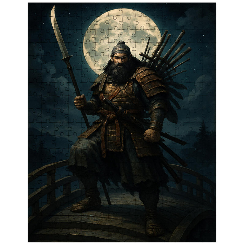 Benkei standing on the bridge at night jigsaw puzzle