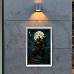 Benkei standing on the bridge at night poster 2