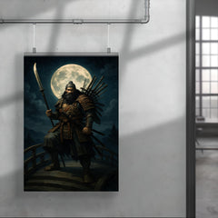 Benkei standing on the bridge at night poster 4