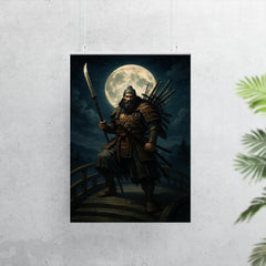 Benkei standing on the bridge at night poster 7