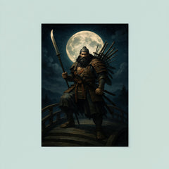 Benkei standing on the bridge at night poster 8
