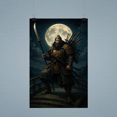 Benkei standing on the bridge at night poster 9
