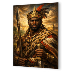 Benkos Bioho maroon king portrait metal print mockup