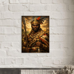Benkos Bioho maroon king portrait metal print mockup