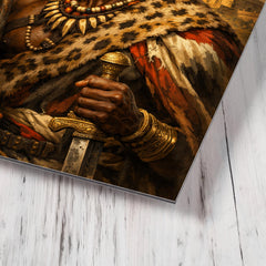 Benkos Bioho maroon king portrait metal print mockup