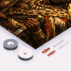 Benkos Bioho maroon king portrait metal print mockup