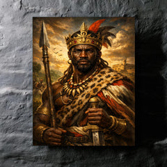 Benkos Bioho maroon king portrait metal print mockup