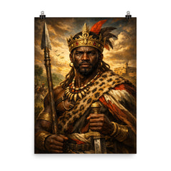 Benkos Bioho maroon king portrait poster on a plain backdrop in size 8"x10".