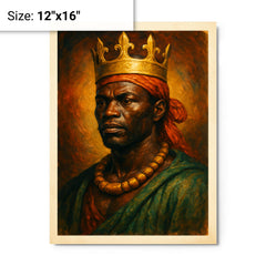 Benkos Biohó maroon king portrait metal print on a plain backdrop in size 12"x16".