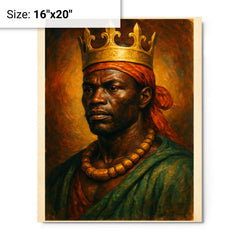 Benkos Biohó maroon king portrait metal print on a plain backdrop in size 16"x20".